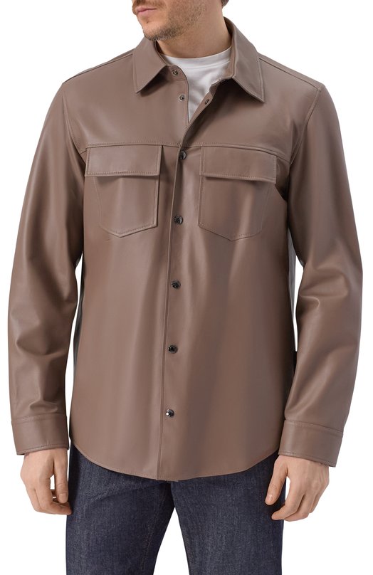 Кожаная рубашка Bogner 38909272 Бежевый  38909272 Фото 3