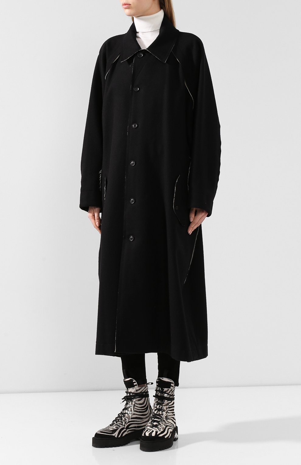 Шерстяное пальто YOHJI YAMAMOTO, арт. NC-C55-103, фото 3