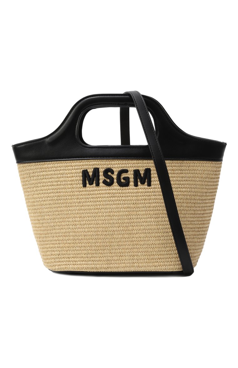Детская сумка MSGM KIDS бежевого цвета, арт. S5MSJGBA187 | Фото 4 (Нос: Не проставлено; Материал: Экокожа; Автоматизация состава: Проставлено)