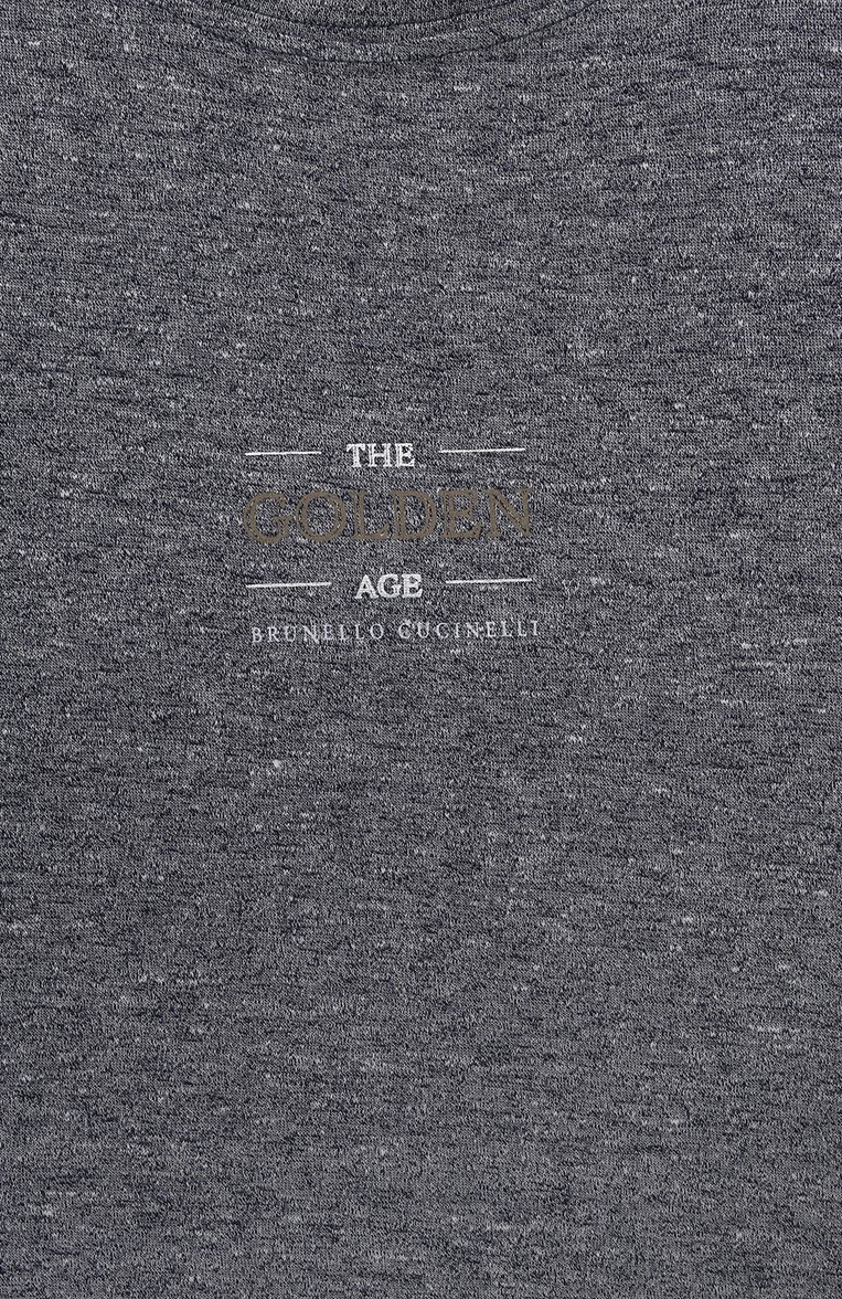 Футболка изо льна и хлопка BRUNELLO CUCINELLI, арт. BW835T148A, фото 1