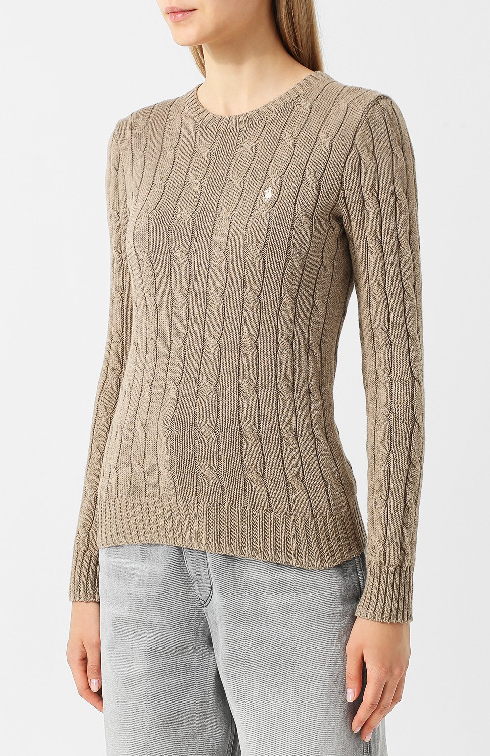 Хлопковый пуловер POLO RALPH LAUREN бежевого цвета по цене 19650 руб., арт. 211580009, фото 3 Хлопковый пуловер POLO RALPH LAUREN, арт. 211580009, фото 3