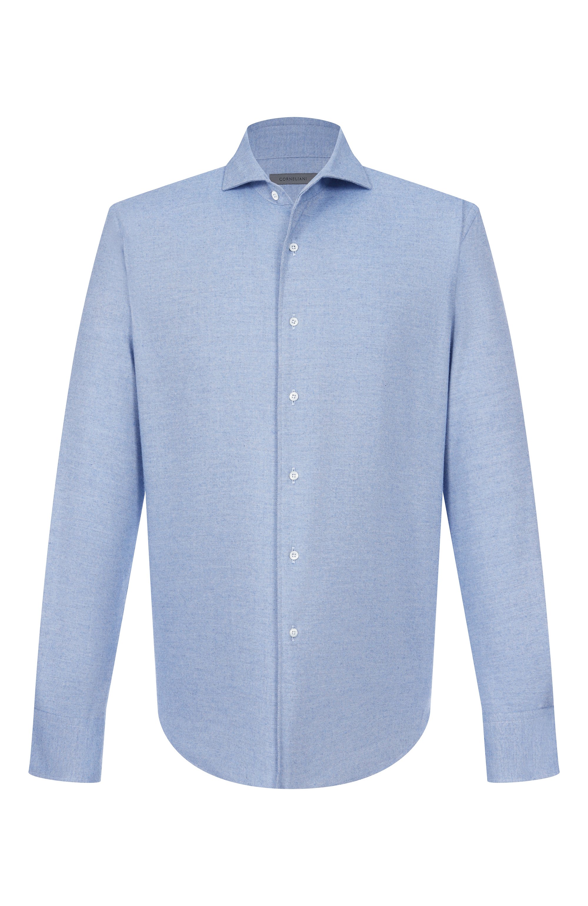 Рубашка из хлопка и кашемира CORNELIANI голубого цвета по цене 46850 руб., арт. 26P156-2611629, фото 1 Рубашка из хлопка и кашемира CORNELIANI, арт. 26P156-2611629, фото 1