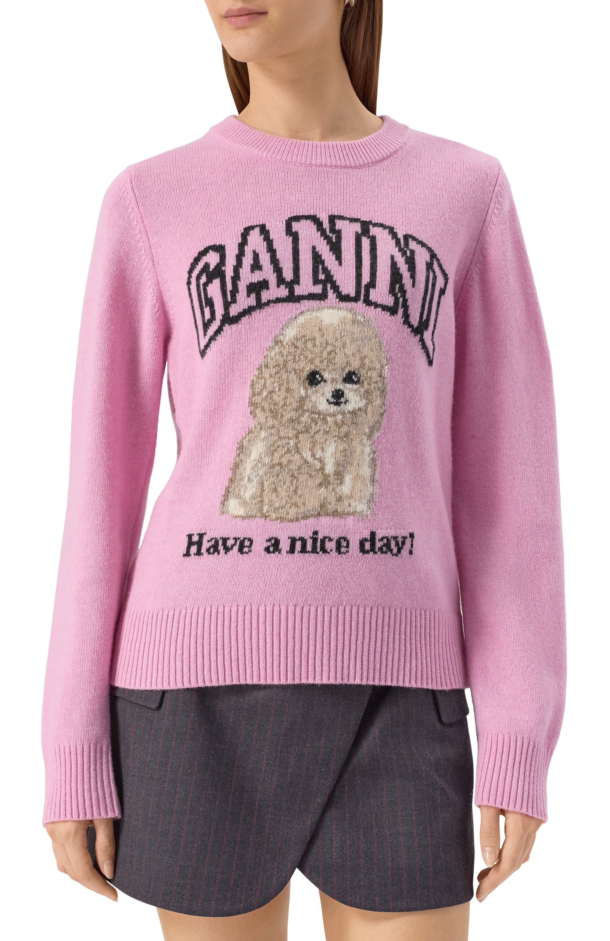 Шерстяной свитер GANNI, арт. K2499, фото 3