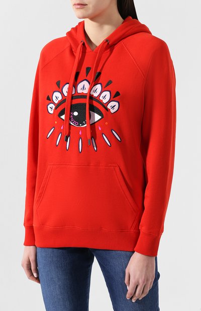 Хлопковый пуловер KENZO красного цвета по цене 36300 руб., арт. 2SW8834XC, фото 3 Хлопковый пуловер KENZO, арт. 2SW8834XC, фото 3
