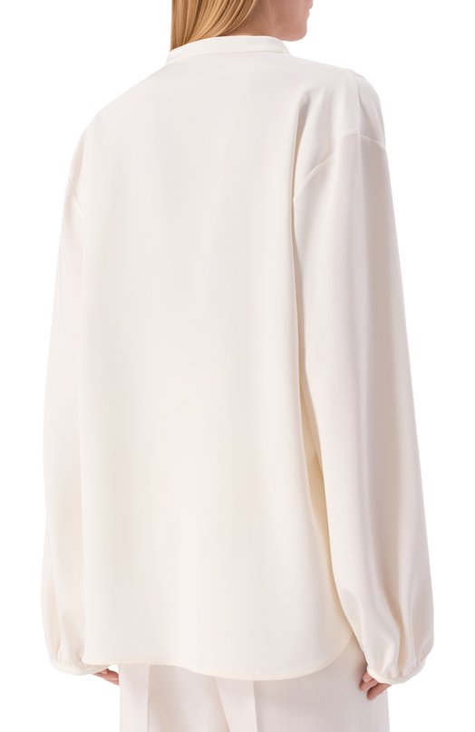 Шелковая блузка Kiton D61422K0977 Кремовый  D61422K0977 Фото 4