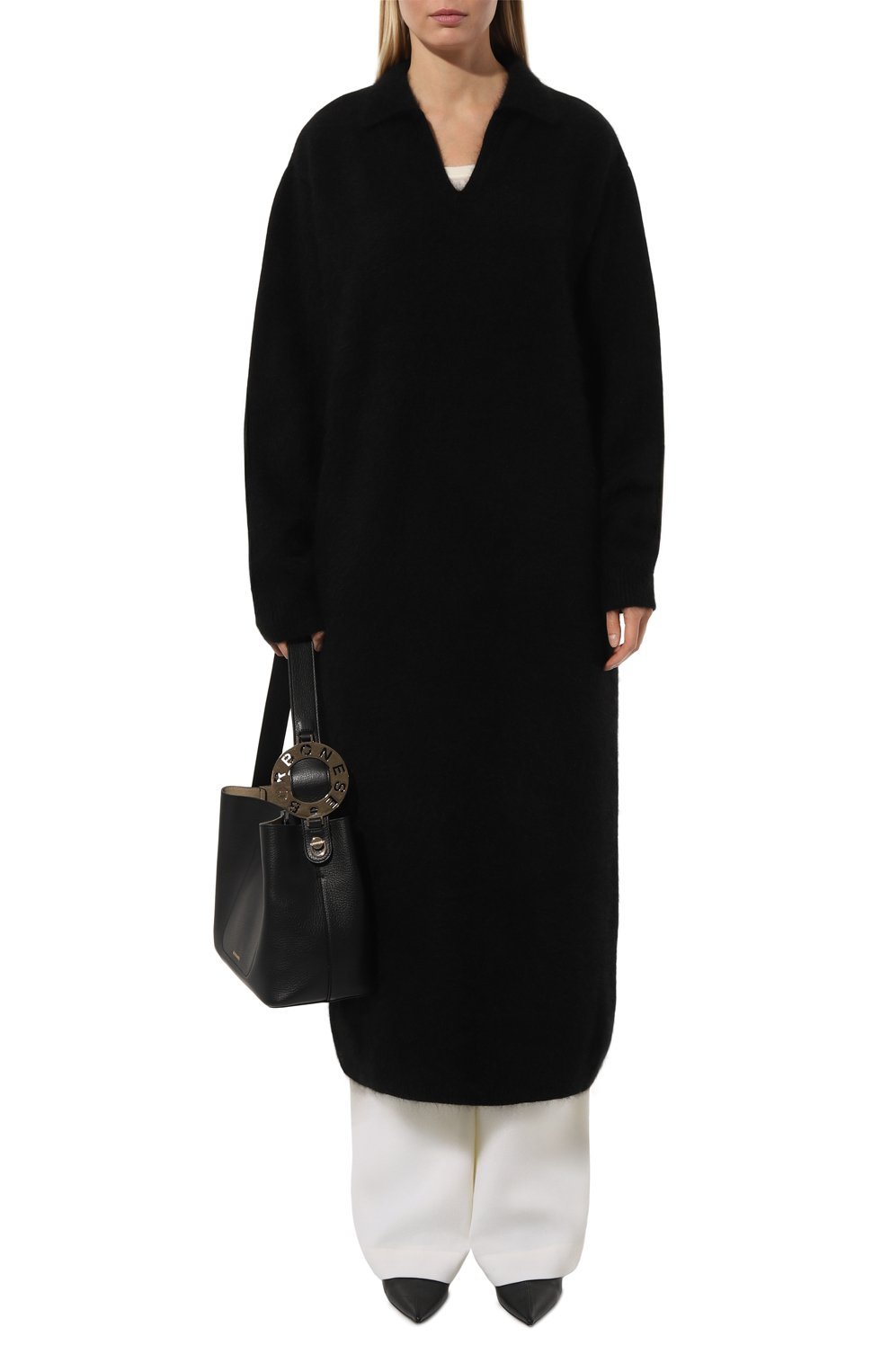 Платье из шерсти и вискозы LESYANEBO черного цвета по цене 54000 руб., арт. FW23/KNIT0011, фото 2 Платье из шерсти и вискозы LESYANEBO, арт. FW23/KNIT0011, фото 2