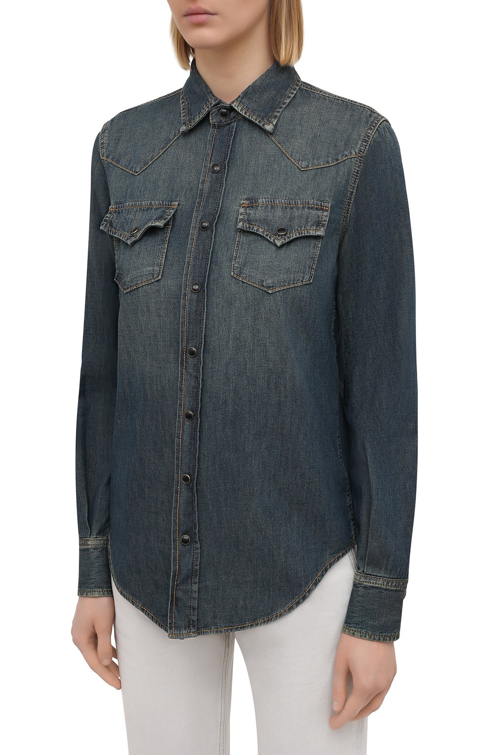 Джинсовая рубашка SAINT LAURENT, арт. 497526/Y880U, фото 3