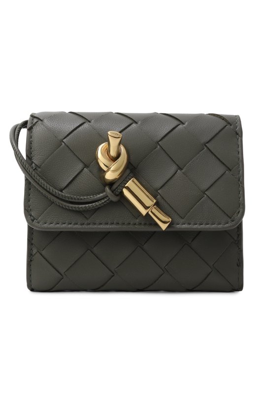 Кожаное портмоне Bottega Veneta 824968/VCPP2 Хаки 824968/VCPP2