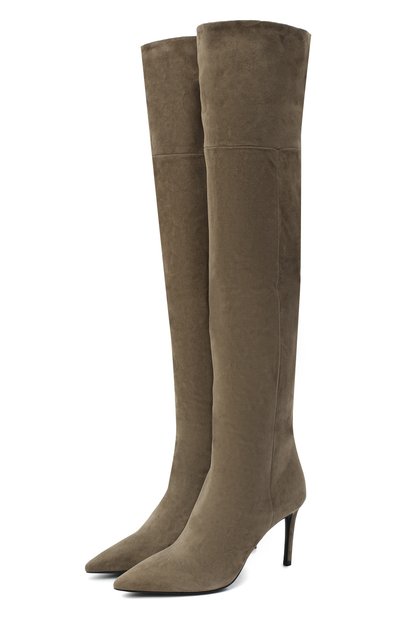 Женские замшевые сапоги PRADA, арт. 1W391M-008-F0193-085