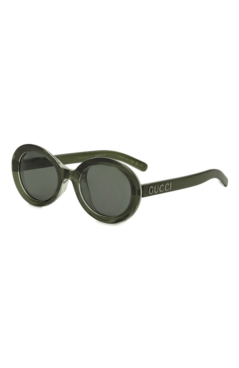 Женские солнцезащитные очки GUCCI зеленого цвета, арт. GG1722SA 005 | Фото 1 (Региональные ограничения белый список (Axapta Mercury): Не проставлено; Нос: Не проставлено; Тип очков: С/з; Материал: Пластик; Оптика Гендер: оптика-женское; Очки форма: Овальные)