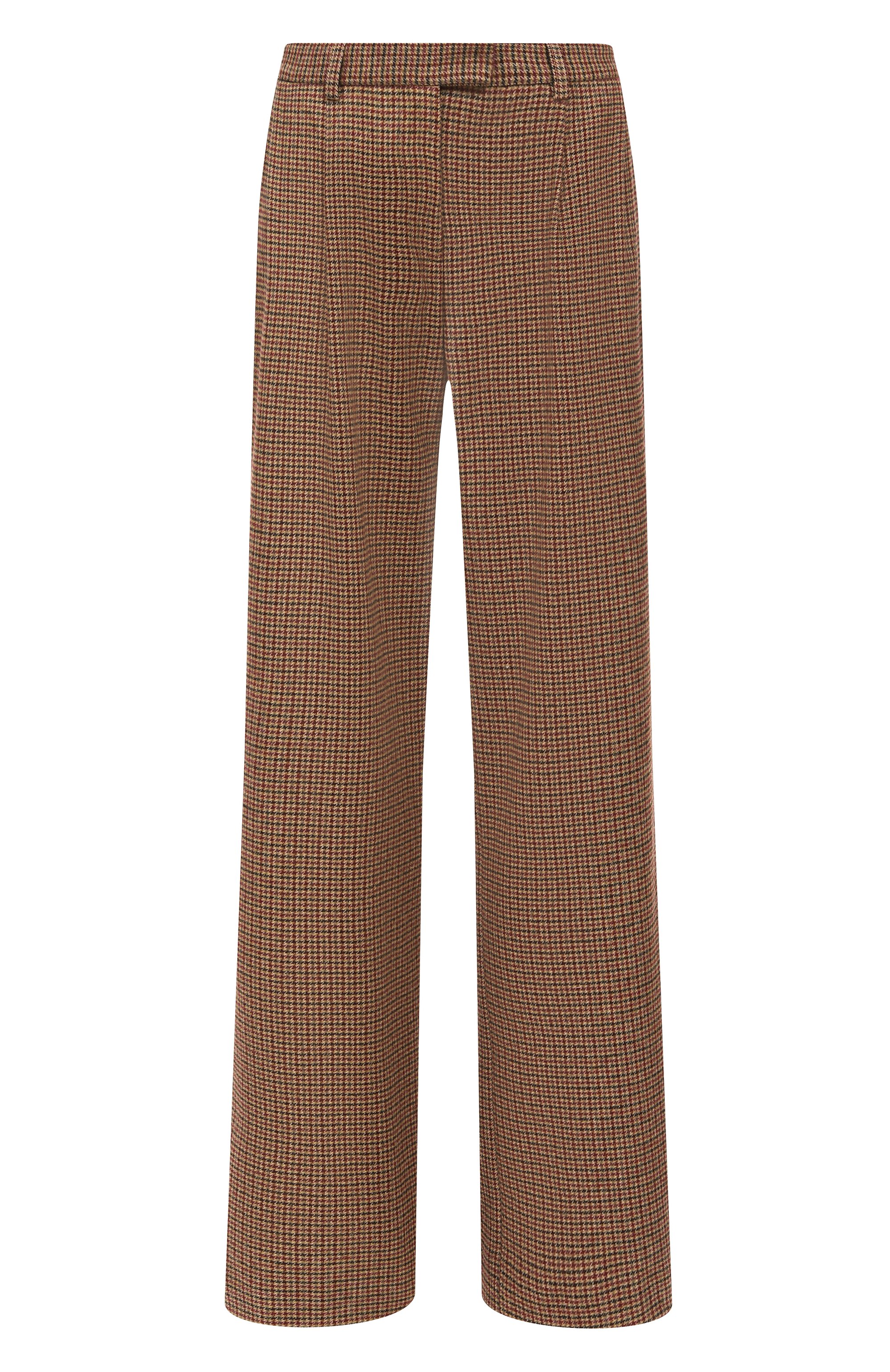 Шерстяные брюки THE KOOPLES коричневого цвета по цене 39350 руб., арт. FPAN31013K, фото 1 Шерстяные брюки THE KOOPLES, арт. FPAN31013K, фото 1