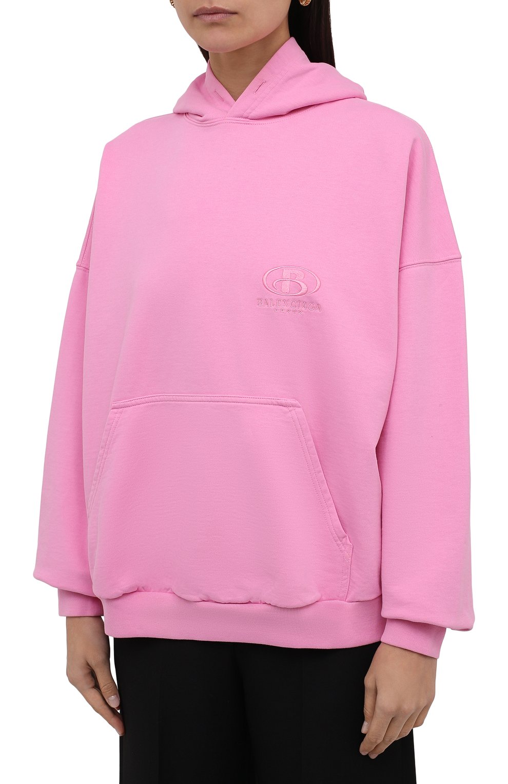 Хлопковое худи BALENCIAGA розового цвета по цене 96250 руб., арт. 675003/TLV97, фото 3 Хлопковое худи BALENCIAGA, арт. 675003/TLV97, фото 3