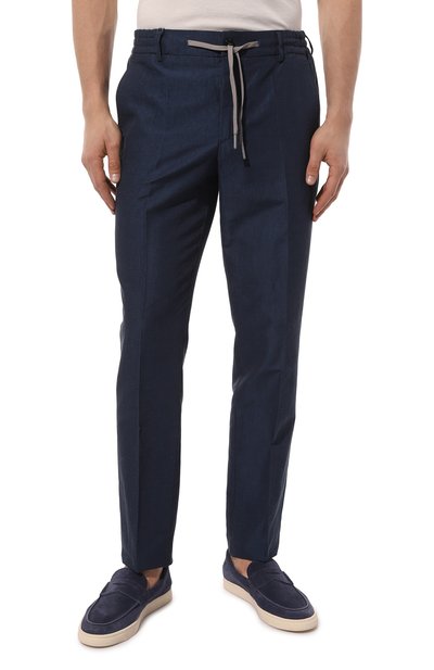 Брюки из хлопка и льна BERWICH синего цвета по цене 27900 руб., арт. SPIAGGIA/1/SB1534, фото 3 Брюки из хлопка и льна BERWICH, арт. SPIAGGIA/1/SB1534, фото 3