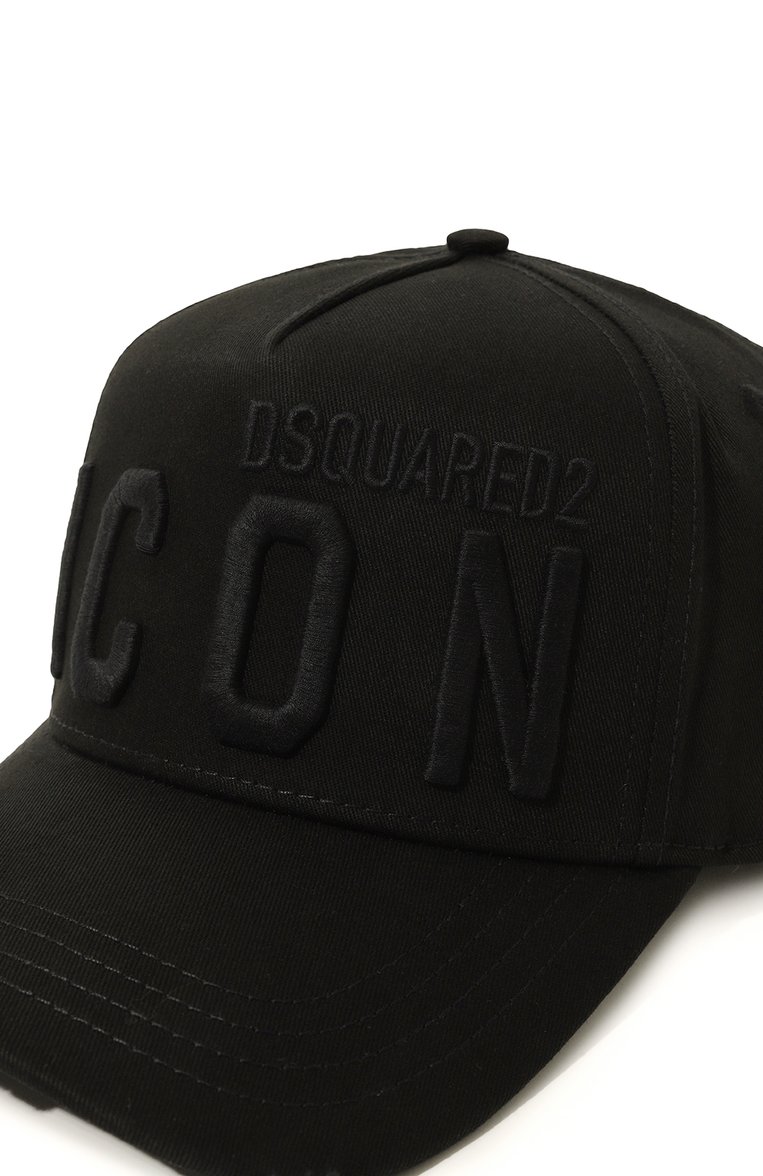 Мужская хлопковая бейсболка icon DSQUARED2 черного цвета, арт. BCM0412 05C00001 | Фото 4 (Материал: Хлопок, Текстиль; Нос: Не проставлено)