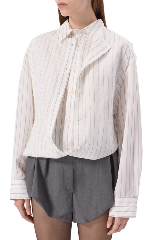 Рубашка из вискозы и шелка Jean Paul Gaultier 25/04-W-ST036/W038 Белый  25/04-W-ST036/W038 Фото 3