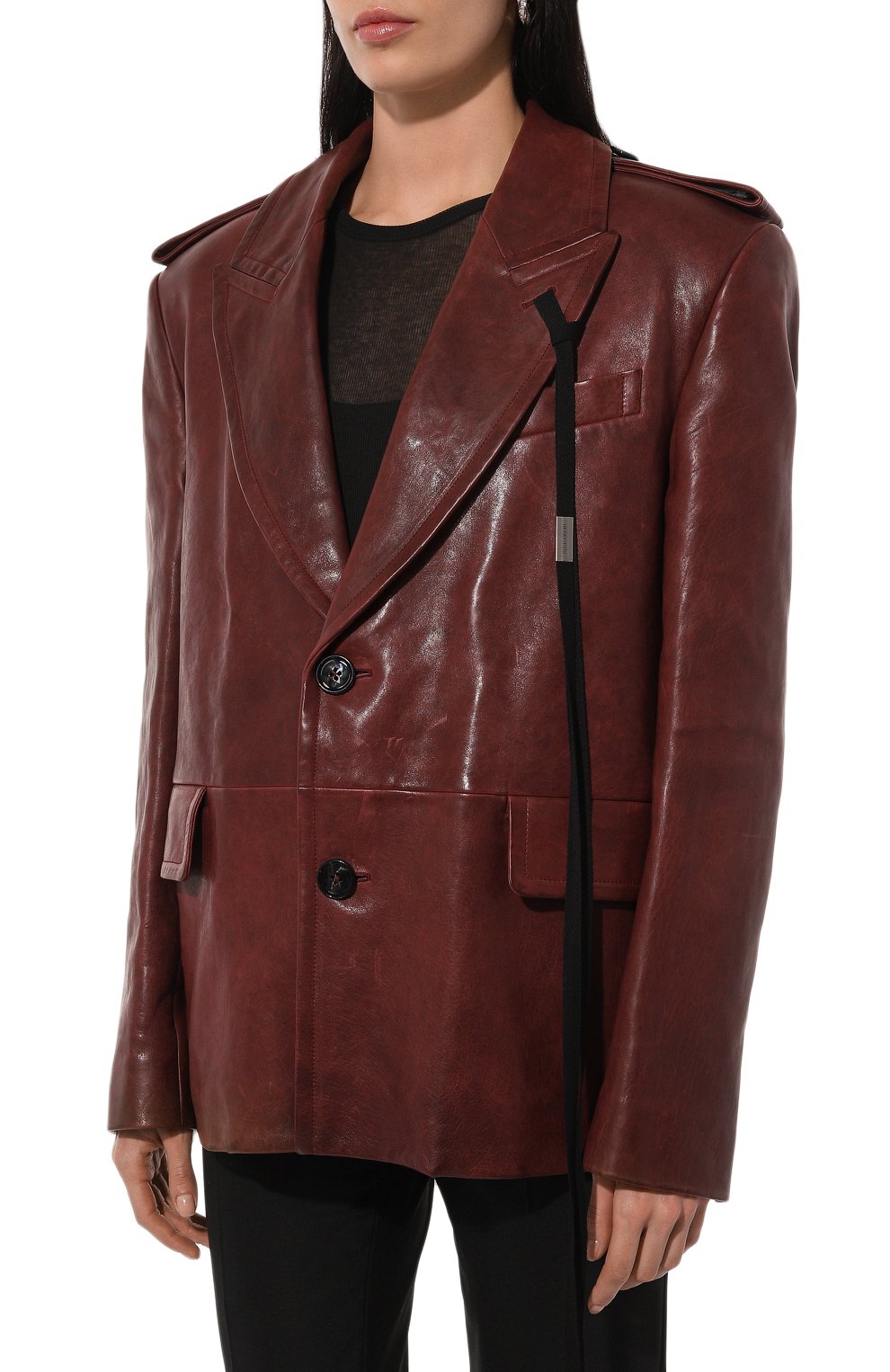 Кожаный жакет ANN DEMEULEMEESTER, арт. 2402-W-JA25-L-LT137-036, фото 3