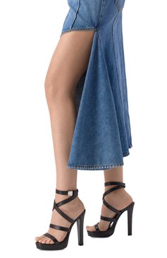 Женские кожаные босоножки lock yourself DSQUARED2 черного цвета, арт. HSW0257/01500001 | Фото 3 (Материал внешний: Натуральная кожа; Материал внутренний: Натуральная кожа; Каблук высота: Высокий; Подошва: Платформа; Каблук тип: Шпилька)