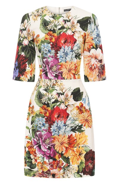Женское платье из хлопка и вискозы DOLCE & GABBANA, арт. F6TZRT/FSRQU