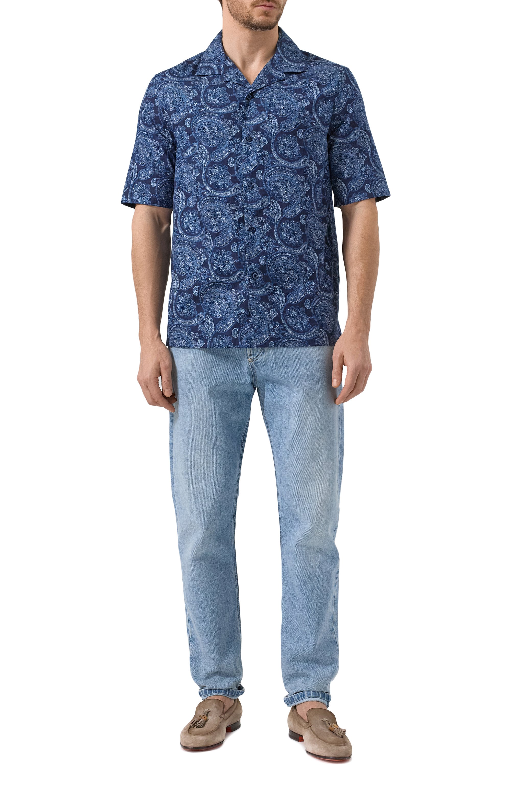 Хлопковая рубашка BRUNELLO CUCINELLI, арт. MM6640615P, фото 2