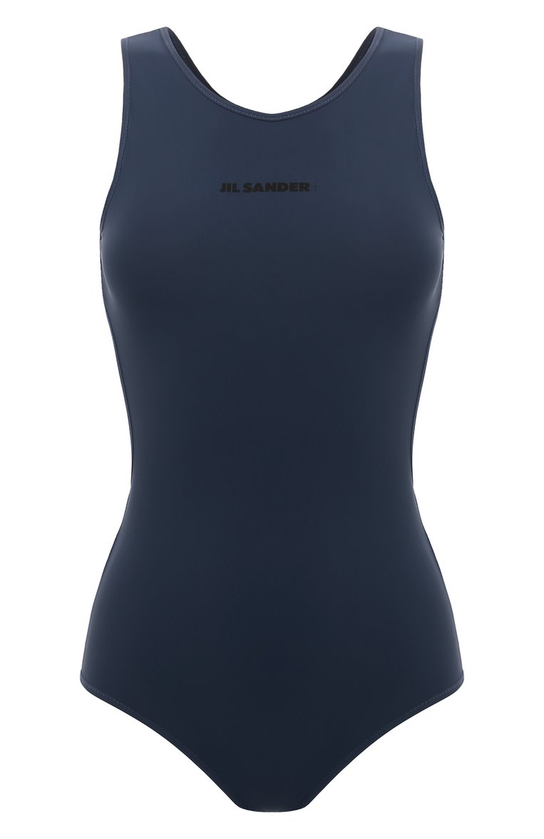 Женский слитный купальник JIL SANDER синего цвета, арт. J40SD0107/J20011 | Фото 1 (Материал внешний: Синтетический материал; Длина Ж (юбки, платья, шорты): Мини; Женское Кросс-КТ: Слитные купальники)
