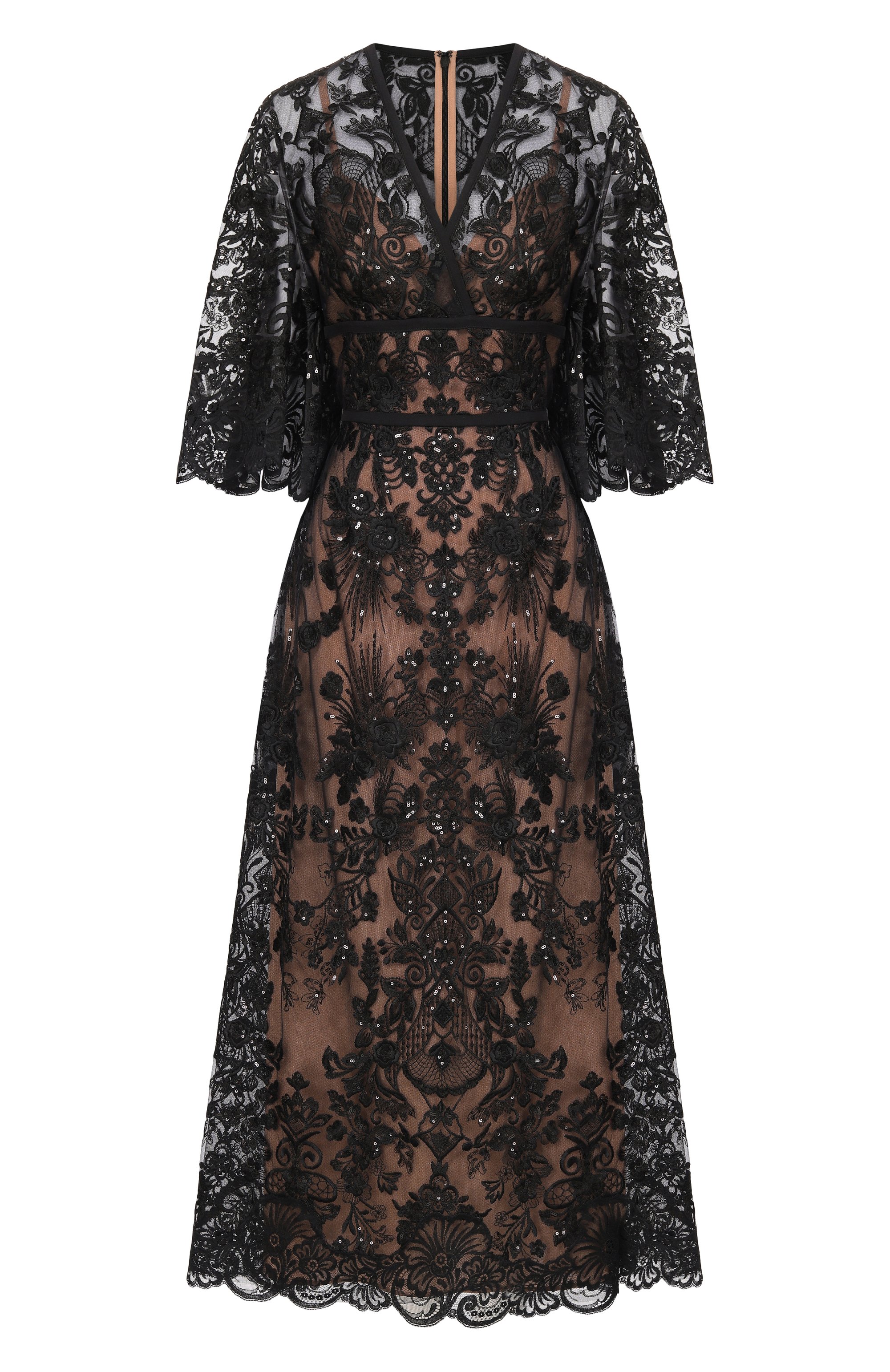 Платье из шелка и вискозы ELIE SAAB черного цвета по цене 557500 руб., арт. D1004NR26/TUL02, фото 1 Платье из шелка и вискозы ELIE SAAB, арт. D1004NR26/TUL02, фото 1