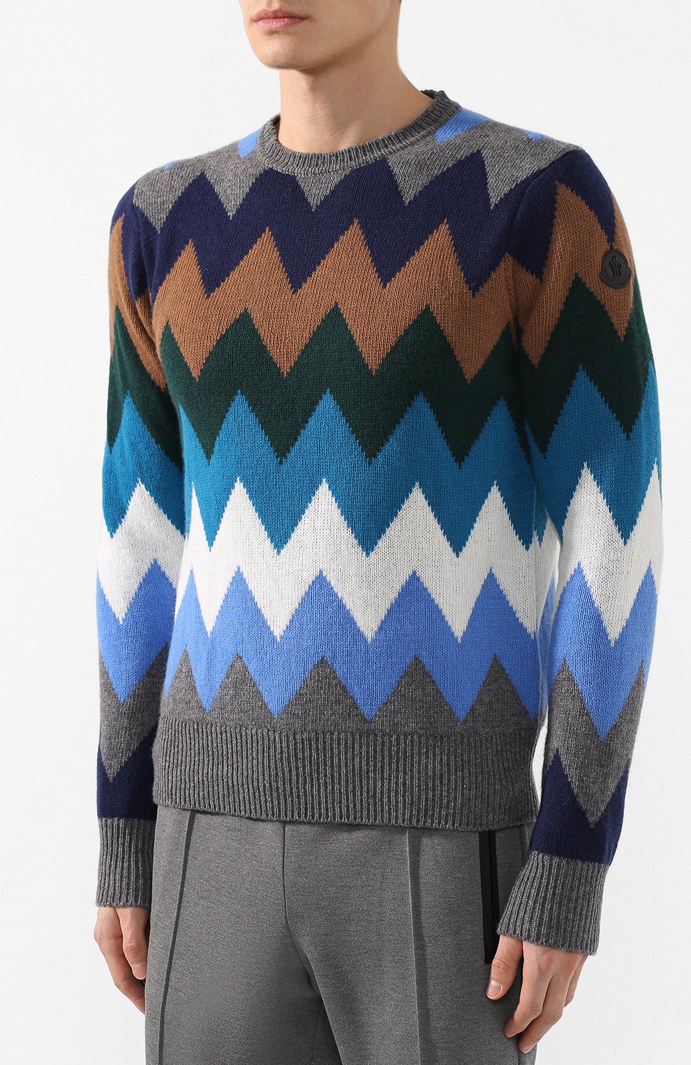 Шерстяной свитер с принтом MONCLER, арт. D2-091-90302-00-969A4, фото 3