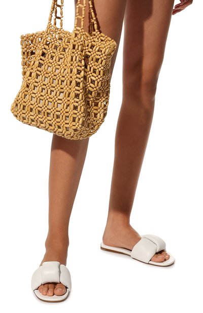 Кожаные шлепанцы MIU MIU белого цвета по цене 70000 руб., арт. 5XX546-LYB-F0009-005, фото 3 Кожаные шлепанцы MIU MIU, арт. 5XX546-LYB-F0009-005, фото 3