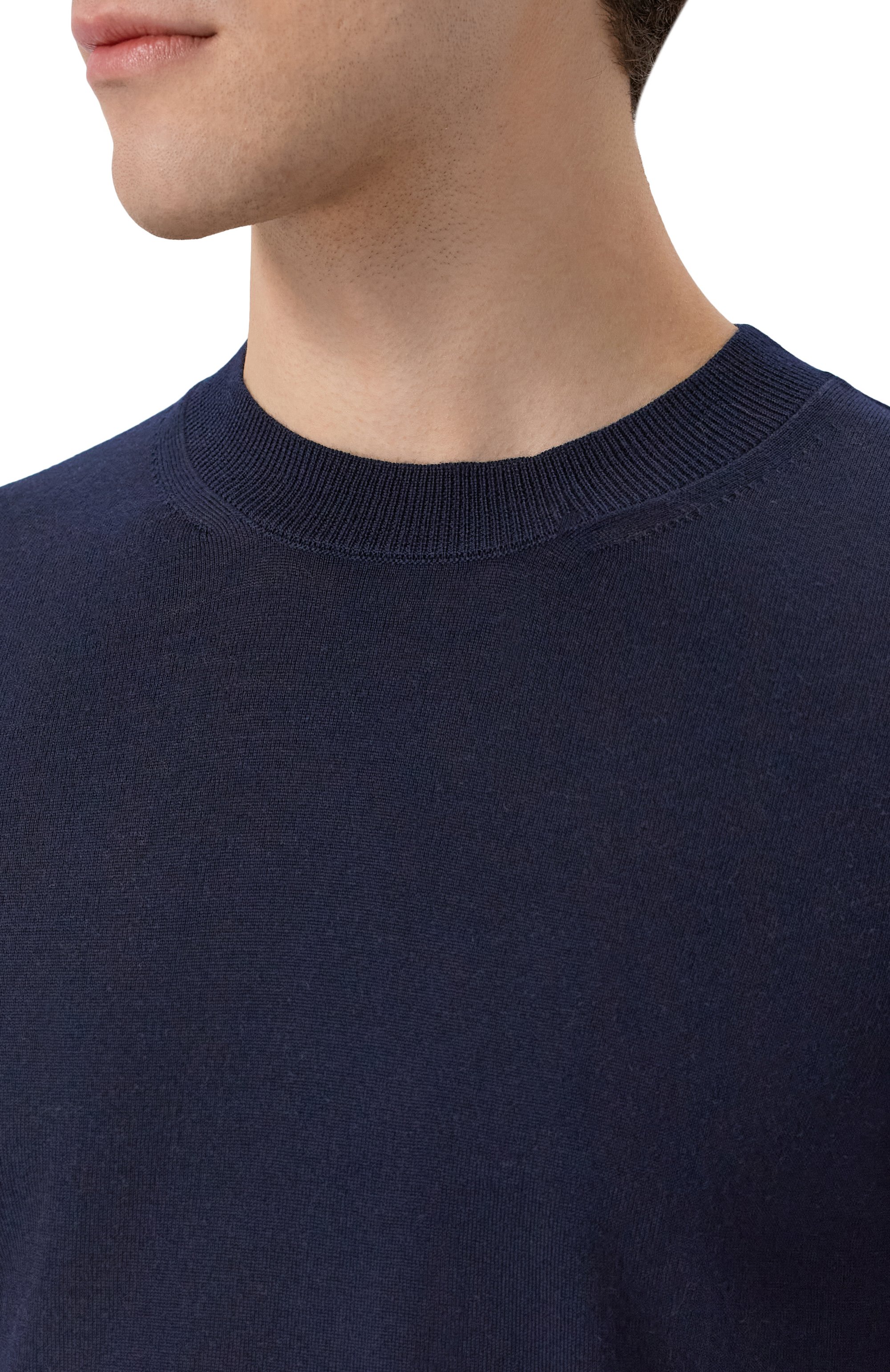 Шерстяной джемпер BOSS темно-синего цвета по цене 20950 руб., арт. 50560476, фото 5 Шерстяной джемпер BOSS, арт. 50560476, фото 5