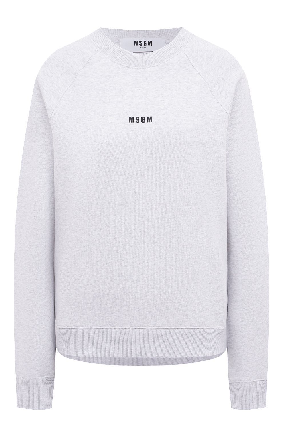 Хлопковый свитшот MSGM серого цвета по цене 21350 руб., арт. 2000MDM503 200004, фото 1 Хлопковый свитшот MSGM, арт. 2000MDM503 200004, фото 1