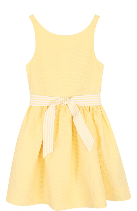 

Хлопковое платье с широким поясом Polo Ralph Lauren, Жёлтый