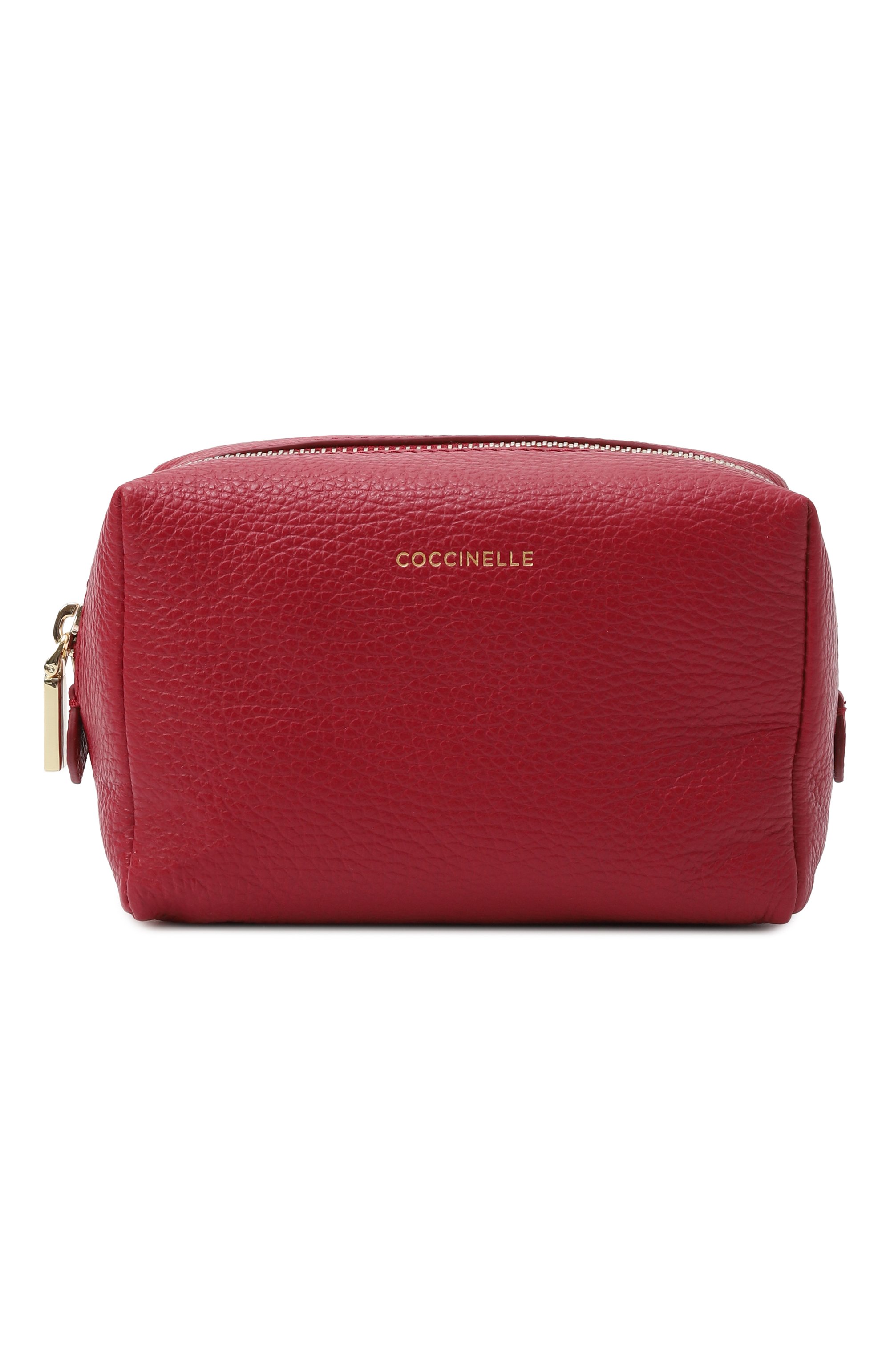 Кожаная косметичка trousse COCCINELLE бордового цвета по цене 9350 руб., арт. E5MT525F701, фото 1 Кожаная косметичка trousse COCCINELLE, арт. E5MT525F701, фото 1