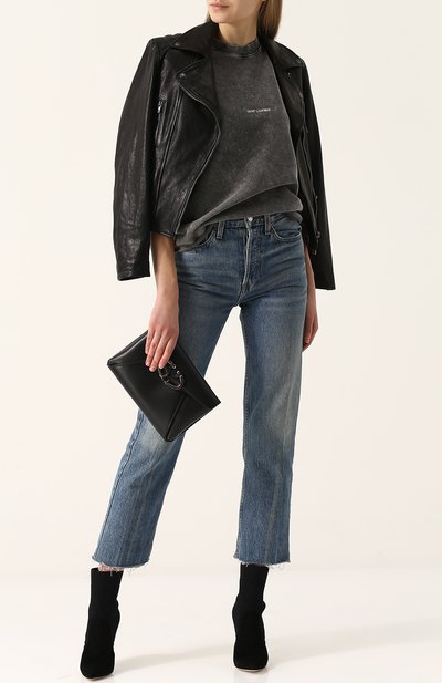 Хлопковый свитшот с логотипом бренда SAINT LAURENT, арт. 497103/YB2MF, фото 2