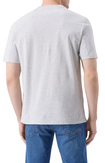 Хлопковая футболка BRUNELLO CUCINELLI светло-серого цвета по цене 44500 руб., арт. M0B138440, фото 4 Хлопковая футболка BRUNELLO CUCINELLI, арт. M0B138440, фото 4
