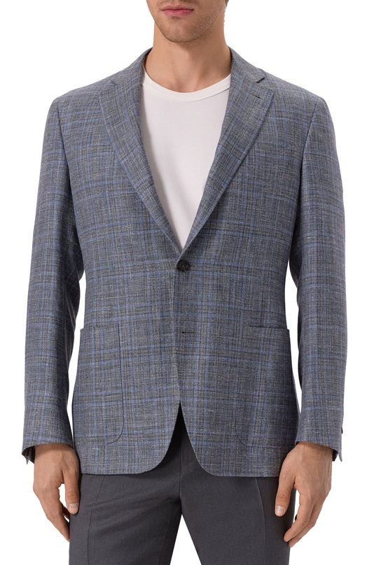 Пиджак из шерсти и шелка Canali 23275 CF00447 Голубой  23275 CF00447 Фото 5