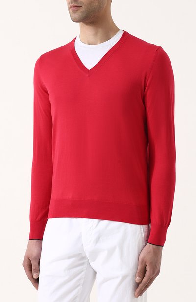 Пуловер тонкой вязки из смеси хлопка и кашемира FIORONI, арт. M14609B1, фото 3