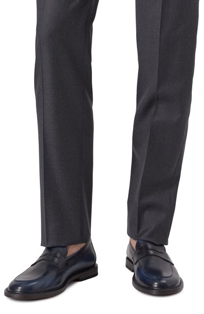 Кожаные пенни-лоферы PANTANETTI темно-синего цвета по цене 44950 руб., арт. 18546F, фото 3 Кожаные пенни-лоферы PANTANETTI, арт. 18546F, фото 3