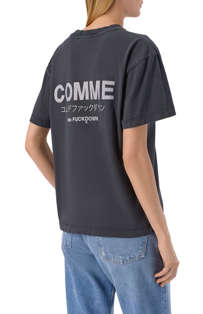 Хлопковая футболка COMME DES FUCKDOWN черного цвета по цене 8710 руб., арт. CFABW01582, фото 4 Хлопковая футболка COMME DES FUCKDOWN, арт. CFABW01582, фото 4