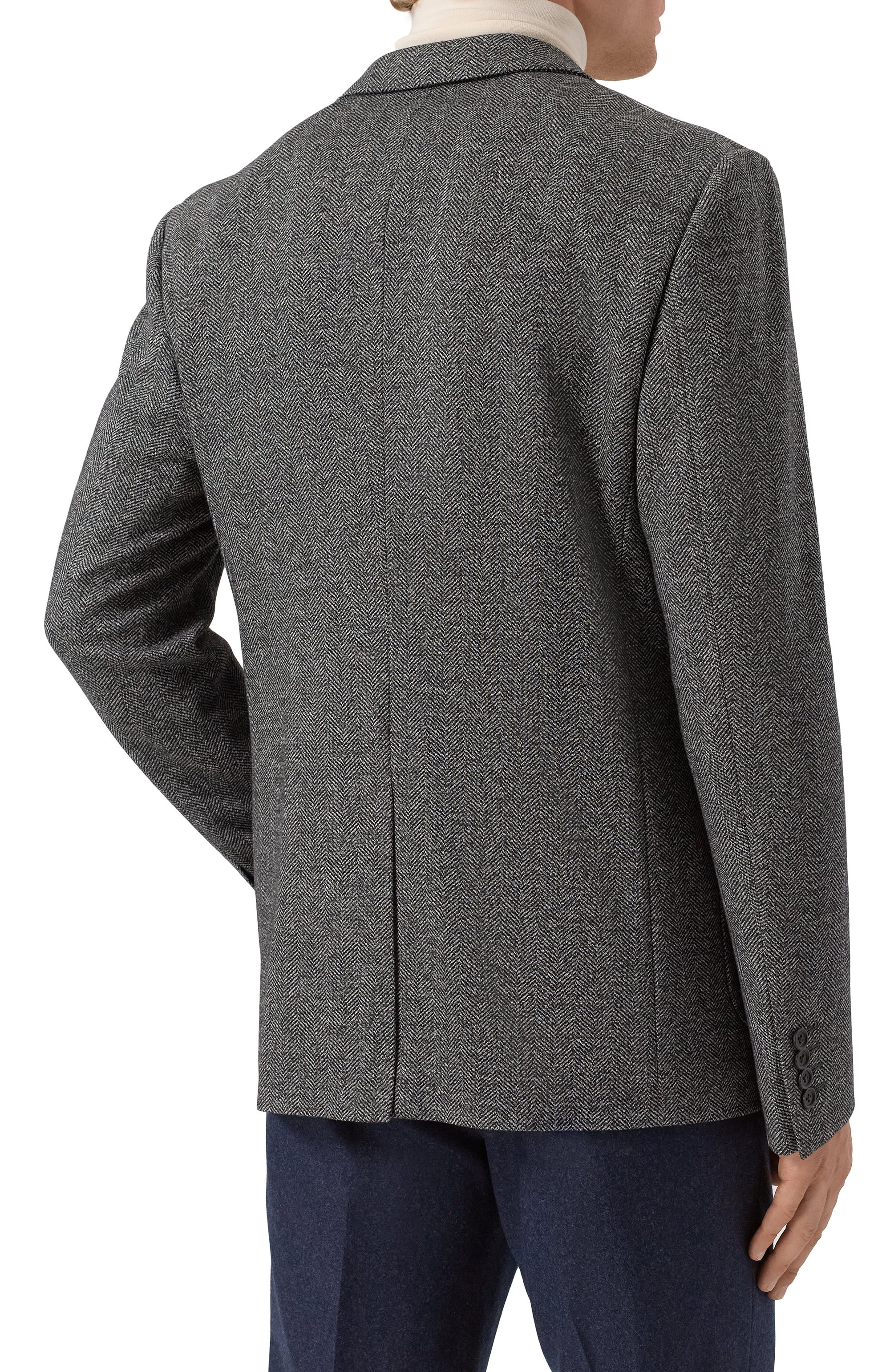 Пиджак из хлопка и шерсти DOLCE & GABBANA темно-серого цвета по цене 315500 руб., арт. G2VH2T/FC7AY, фото 4 Пиджак из хлопка и шерсти DOLCE & GABBANA, арт. G2VH2T/FC7AY, фото 4