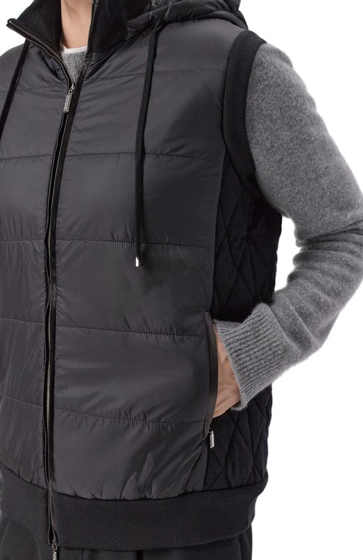 Жилет из шерсти и шелка Zilli KHG001M0295VQUI00 Чёрный  KHG001M0295VQUI00 Фото 5