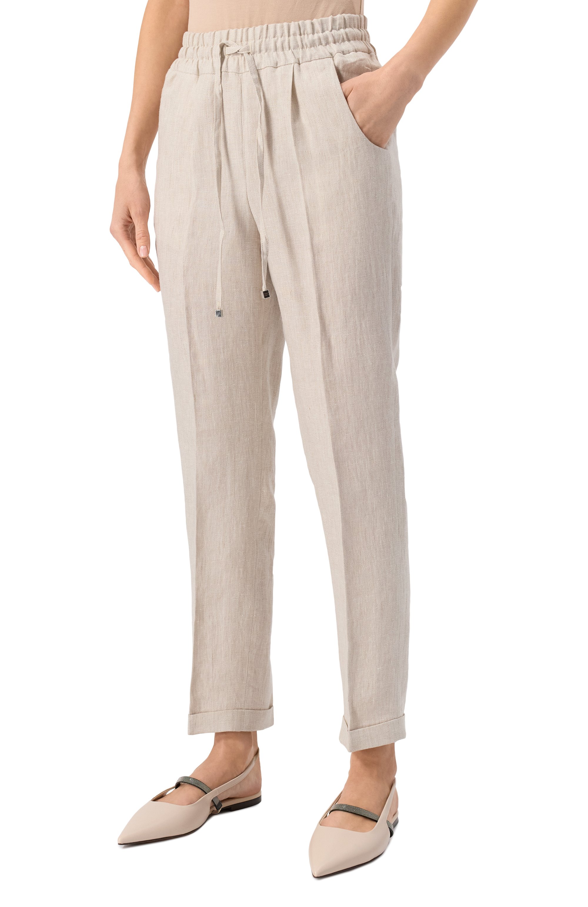 Льняные брюки KITON, арт. D37102K0635E05, фото 3