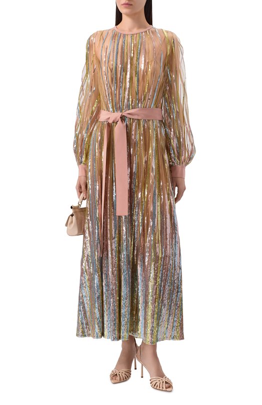 Платье с отделкой пайетками Elie Saab D1018NR26/YA060 Разноцветный  D1018NR26/YA060 Фото 2