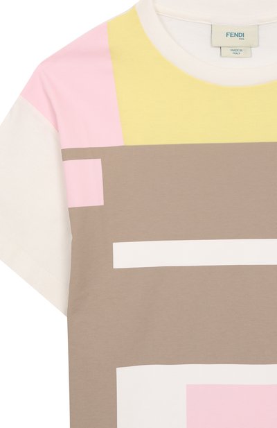 Хлопковое платье FENDI кремового цвета по цене 59950 руб., арт. JFB685/7AJ/4-5, фото 3 Хлопковое платье FENDI, арт. JFB685/7AJ/4-5, фото 3