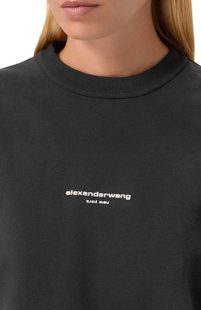 Хлопковый свитшот ALEXANDER WANG темно-серого цвета по цене 59950 руб., арт. UCC4261971, фото 5 Хлопковый свитшот ALEXANDER WANG, арт. UCC4261971, фото 5