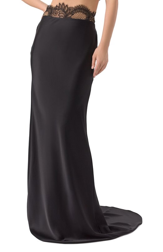 Атласная юбка David Koma PF24DK68SL Чёрный  PF24DK68SL Фото 3