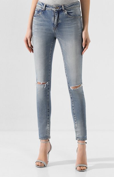 Джинсы SAINT LAURENT синего цвета по цене 83550 руб., арт. 606670/Y0507, фото 3 Джинсы SAINT LAURENT, арт. 606670/Y0507, фото 3