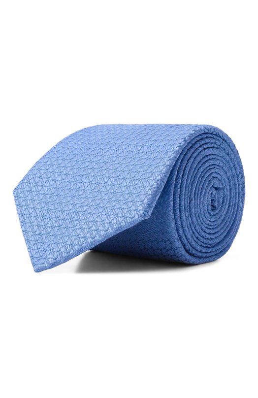 Галстук из шелка и льна Canali 18/HJ04547 Голубой 18/HJ04547