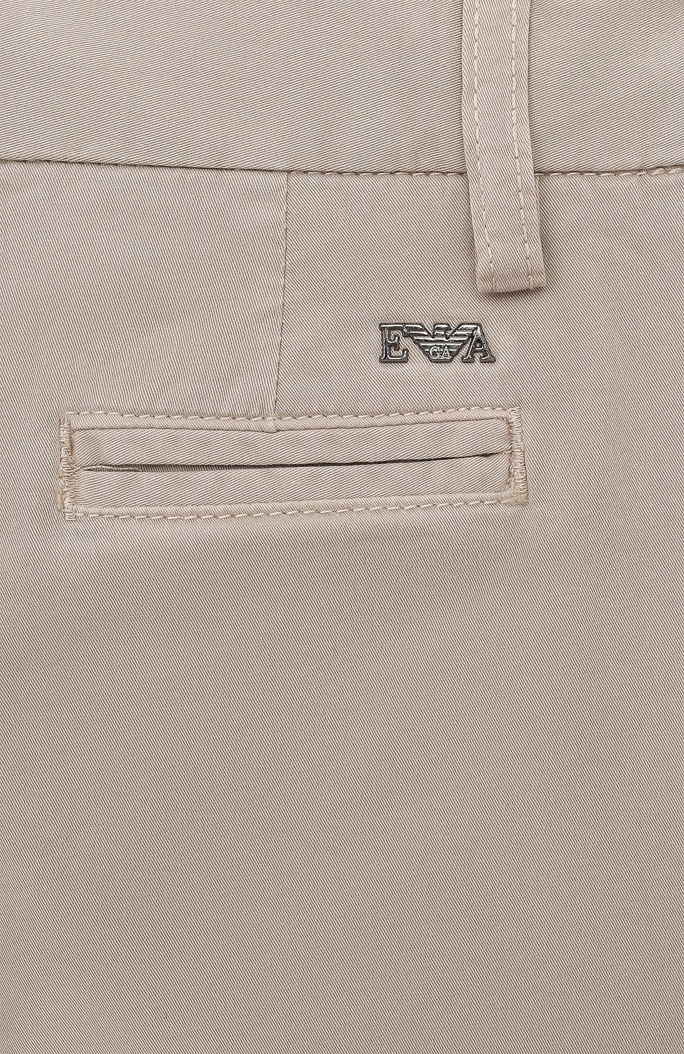 Хлопковые брюки EMPORIO ARMANI бежевого цвета по цене 18550 руб., арт. 8N4P60/4N6YZ, фото 3 Хлопковые брюки EMPORIO ARMANI, арт. 8N4P60/4N6YZ, фото 3