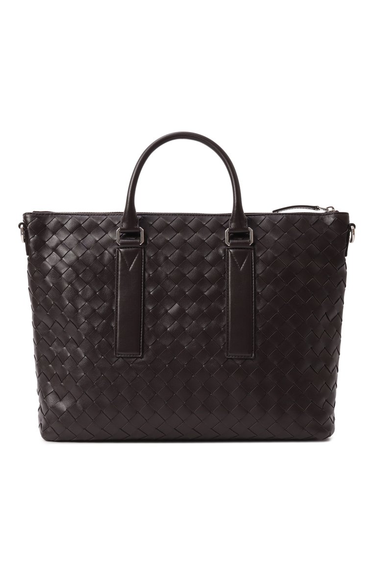 Мужская портфель intrecciato soft BOTTEGA VENETA темно-коричневого цвета, арт. 815784/V2HL1 | Фото 6 (Размер: large; Материал сплава: Проставлено; Драгоценные камни: Проставлено; Ремень/цепочка: На ремешке; Материал: Натуральная кожа; Сумки-технические: Портфели)