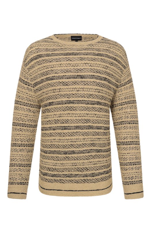 Хлопковый джемпер Emporio Armani EM005704/AF27512 Бежевый EM005704/AF27512