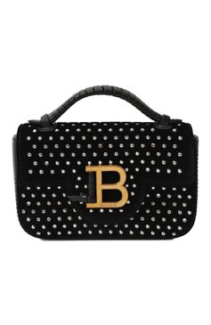 Женская сумка buzz mini BALMAIN черного цвета, арт. BN1DG812/ASXT | Фото 1 (Материал: Текстиль; Ремень/цепочка: На ремешке; Драгоценные камни: Проставлено; Материал сплава: Проставлено; Размер: mini)